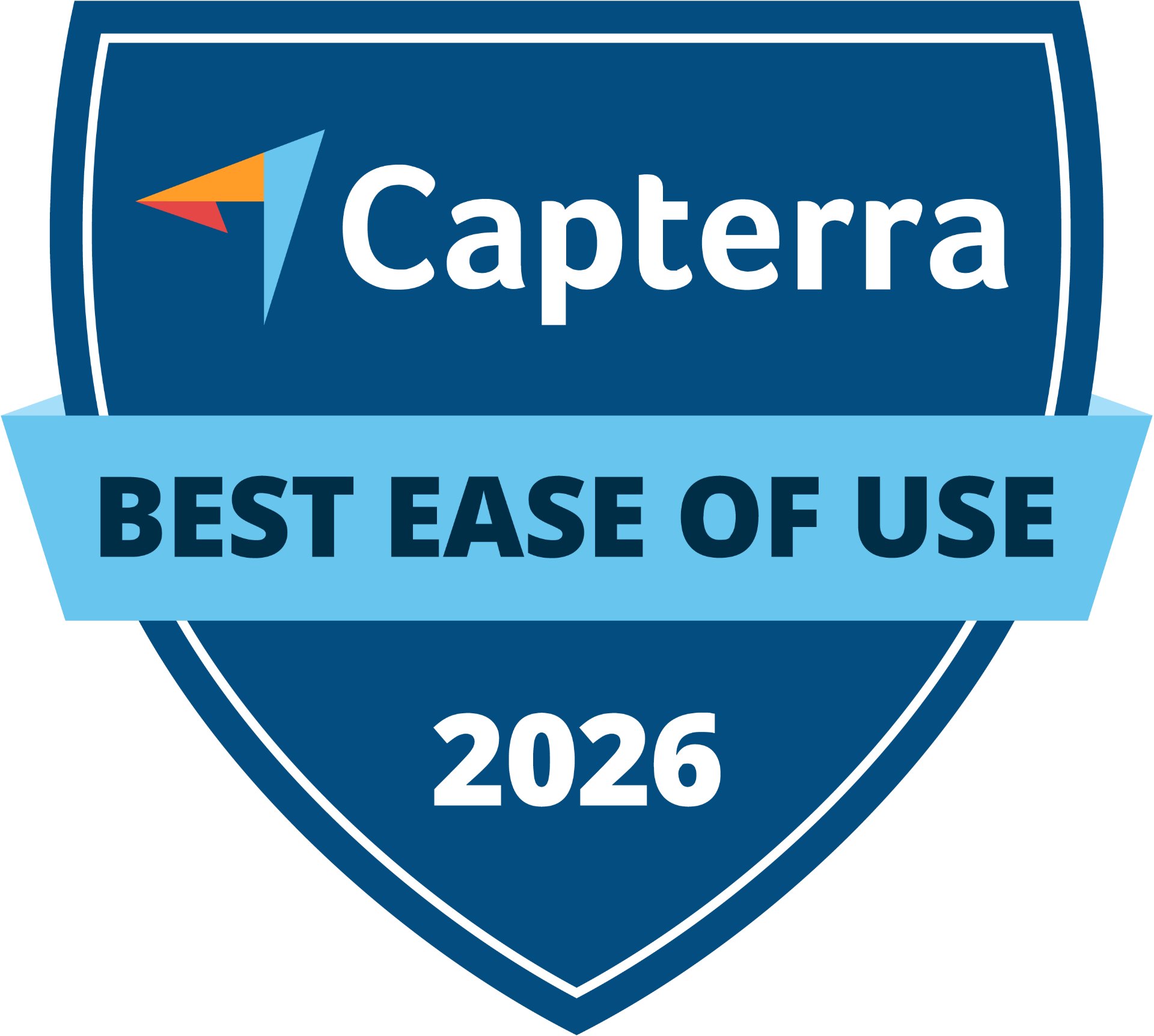 Capterra Best Ease of Use award badge, 2026