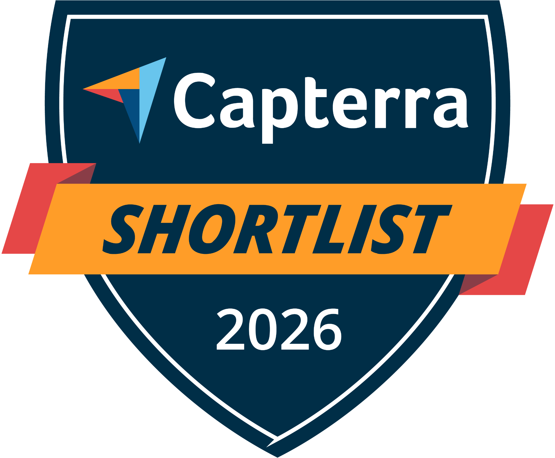 Capterra Shortlist award badge, 2026