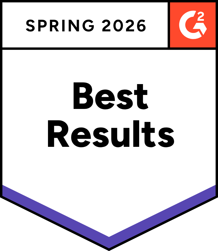 G2 Best Results award badge, Winter 2026